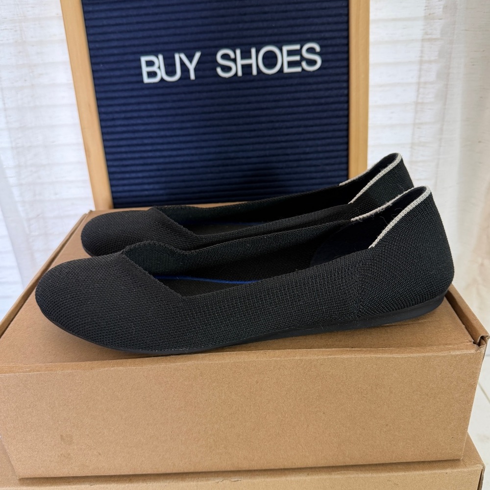 Rothy The Ballet Flats Black Womens Size 9.5 (bin b14)